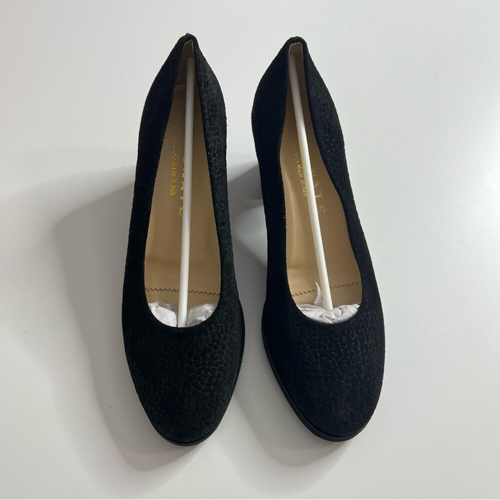 NWOT BRUNATE Fedora Black Textured Low Heel Shoes 38.5